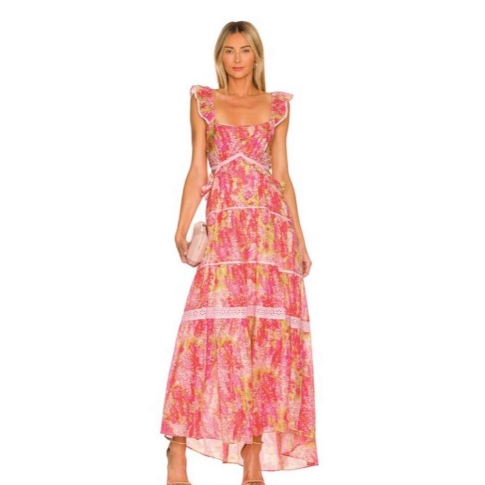 LoveShackFancy Pink Floral Dress